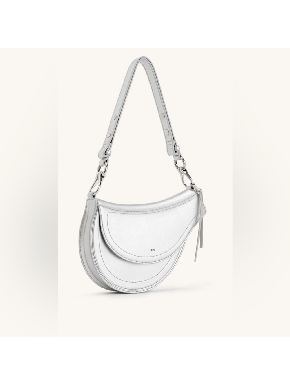 JW PEI Ashlie Crossbody Bag Silver Vegan Leather Shoulder Bag